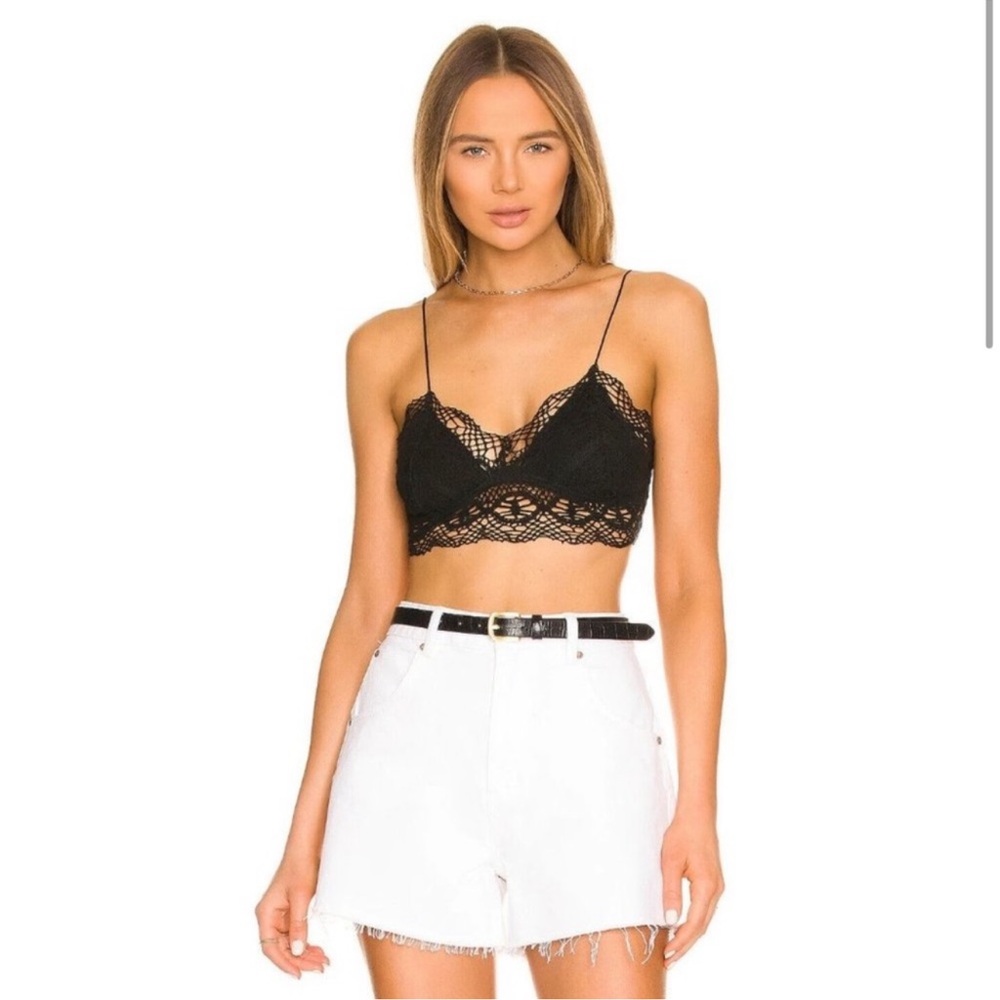 FREE PEOPLE Mariana Black Crochet Bralette size small